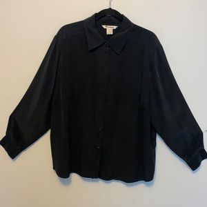 100% Silk Black Size 22 shirt/blouse